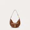 Polo Ralph Lauren Polo Id Calfskin Mini Shoulder Bag In Brown