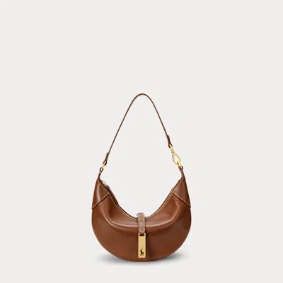 Polo Ralph Lauren Polo Id Calfskin Mini Shoulder Bag In Brown
