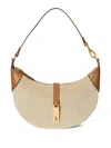 Polo Ralph Lauren Polo Id Crescent Suede Leather Shoulder Bag