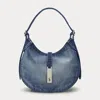 Polo Ralph Lauren Polo Id Denim Small Shoulder Bag In Dark Wash