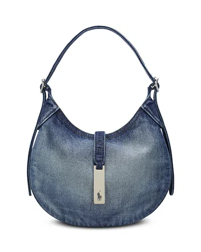 Polo Ralph Lauren Polo Id Denim Small Shoulder Bag In Dark Wash