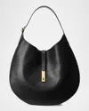 Polo Ralph Lauren Polo Id Large Calfskin Shoulder Bag In Black