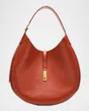 Polo Ralph Lauren Polo Id Large Calfskin Shoulder Bag In Red