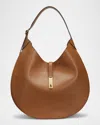 Polo Ralph Lauren Polo Id Large Calfskin Shoulder Bag In Tan