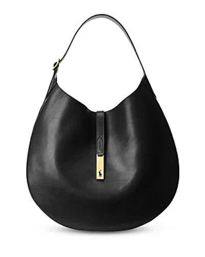 Polo Ralph Lauren Polo Id Large Hobo Shoulder Bag In Black