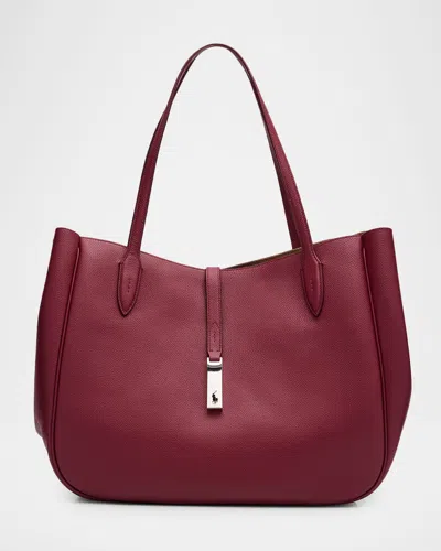 Polo Ralph Lauren Polo Id Large Leather Tote In Red