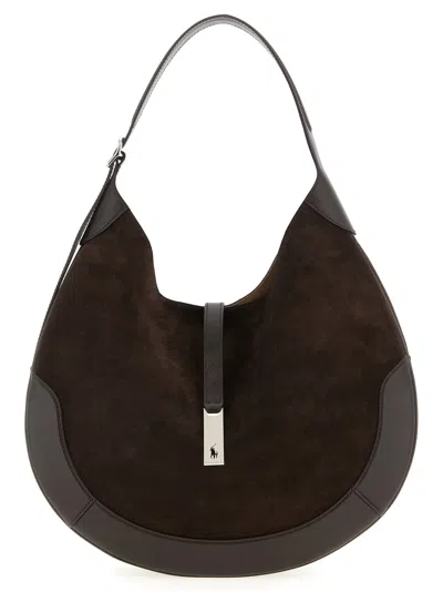 Polo Ralph Lauren Polo Id Large Shoulder Bag In Brown