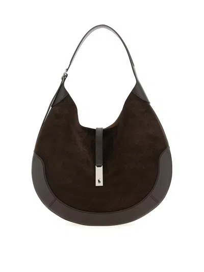 Polo Ralph Lauren Polo Id Large Shoulder Bag In Brown