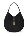 Polo Ralph Lauren Polo Id Suede Large Shoulder Bag In Black/cream