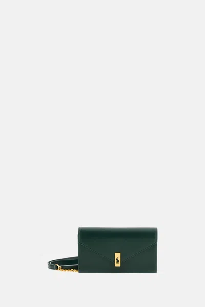 Polo Ralph Lauren Polo Id Leather Chain Wallet And Bag In Green
