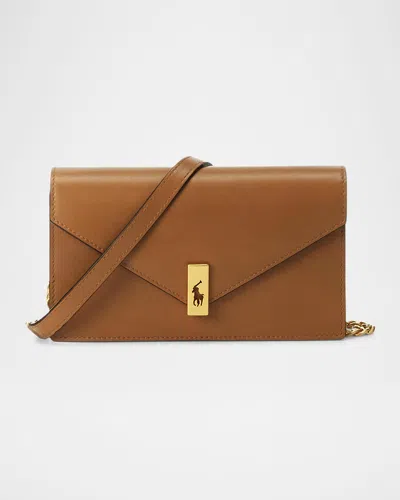Polo Ralph Lauren Polo Id Leather Chain Wallet & Bag In Tan