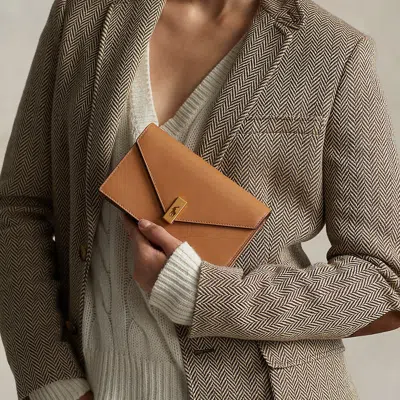 Polo Ralph Lauren Polo Id Leather Chain Wallet And Bag In Tan