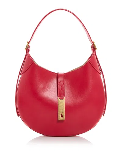 Polo Ralph Lauren Polo Id Leather Crossbody Bag In Red