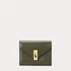 Polo Ralph Lauren Polo Id Leather Fold-over Card Case In Gray