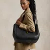Polo Ralph Lauren Polo Id Leather Large Tote In Black