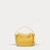 Polo Ralph Lauren Polo Id Leather Mini Satchel In Mustard