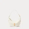 Polo Ralph Lauren Polo Id Leather Mini Shoulder Bag In Cream