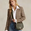 Polo Ralph Lauren Polo Id Leather Saddle Bag In Green