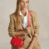 Polo Ralph Lauren Polo Id Leather Saddle Bag In Red