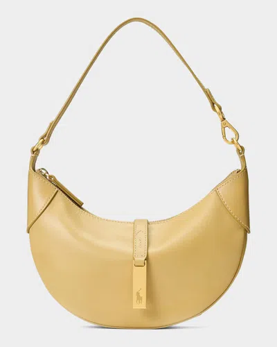 Polo Ralph Lauren Polo Id Leather Shoulder Bag In ["yellow"]