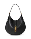 Polo Ralph Lauren Womens Black Polo Id Small Leather Shoulder Bag In Black