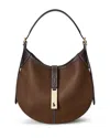 Polo Ralph Lauren Polo Id Leather Small Shoulder Bag In Brown