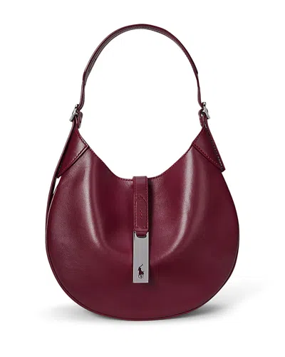 Polo Ralph Lauren Polo Id Leather Small Shoulder Bag In Red