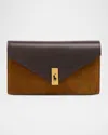 Polo Ralph Lauren Polo Id Leather-suede Chain Wallet & Bag In Brown
