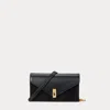 Polo Ralph Lauren Polo Id Leather-suede Chain Wallet & Bag In Black