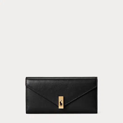 Polo Ralph Lauren Polo Id Leather Wallet In Black