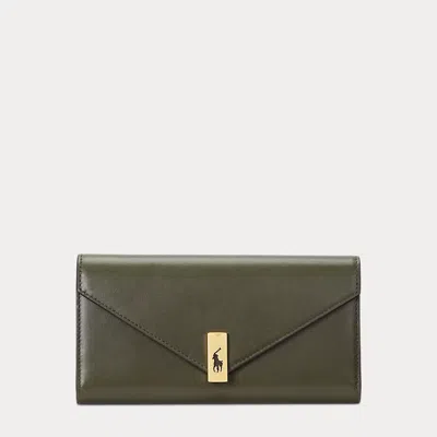 Polo Ralph Lauren Polo Id Leather Wallet In Green