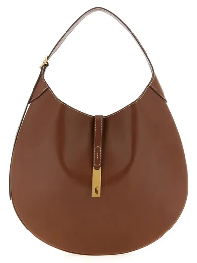 Polo Ralph Lauren Polo Id Medium Shoulder Bag In Brown