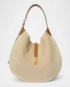 Polo Ralph Lauren Polo Id Medium Suede And Leather Shoulder Bag