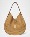 Polo Ralph Lauren Polo Id Medium Whipstitch Suede Shoulder Bag