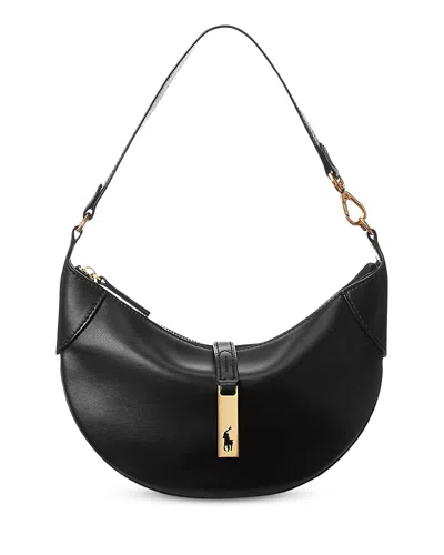 Polo Ralph Lauren Polo Id Calfskin Mini Shoulder Bag In Black