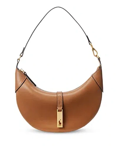 Polo Ralph Lauren Leather Polo Id Shoulder Bag In Brown
