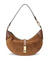 Polo Ralph Lauren Mini Polo Id Suede Shoulder Bag In Cinnamon/cuoio