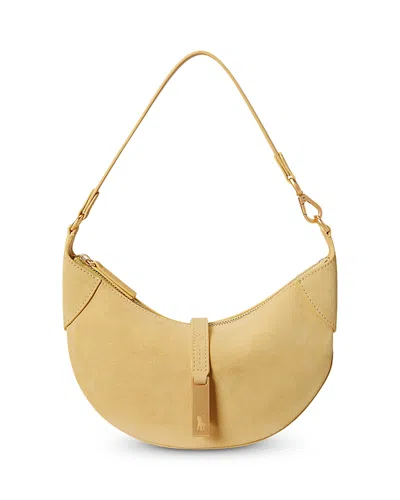 Polo Ralph Lauren Polo Id Mini Suede Shoulder Bag In Yellow
