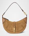 Polo Ralph Lauren Polo Id Mini Whipstitch Suede Shoulder Bag