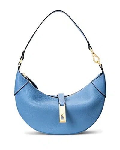 Polo Ralph Lauren Polo Id Pebbled Mini Shoulder Bag In Blue
