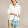 Polo Ralph Lauren Polo Id Pebbled Small Shoulder Bag In Blue