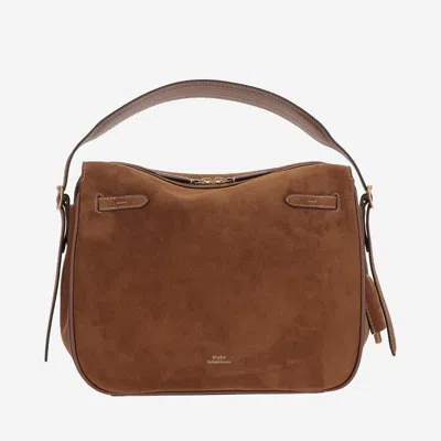 Polo Ralph Lauren Polo Id Shoulder Bag In Suede Leather