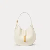 Polo Ralph Lauren Polo Id Small Leather Shoulder Bag In Cream