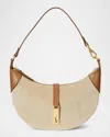 Polo Ralph Lauren Polo Id Small Suede And Leather Shoulder Bag