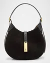 Polo Ralph Lauren Polo Id Small Suede Shoulder Bag In Black