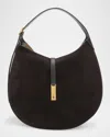 Polo Ralph Lauren Polo Id Suede And Leather Medium Shoulder Bag In Brown