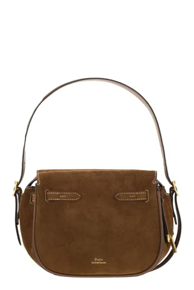 Polo Ralph Lauren Polo Id Suede Handbag In Brown