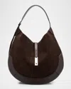 Polo Ralph Lauren Polo Id Suede Large Shoulder Bag