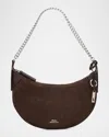 Polo Ralph Lauren Polo Id Suede Mini Chain Bag In Brown