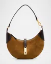 Polo Ralph Lauren Polo Id Suede Mini Shoulder Bag In Brown
